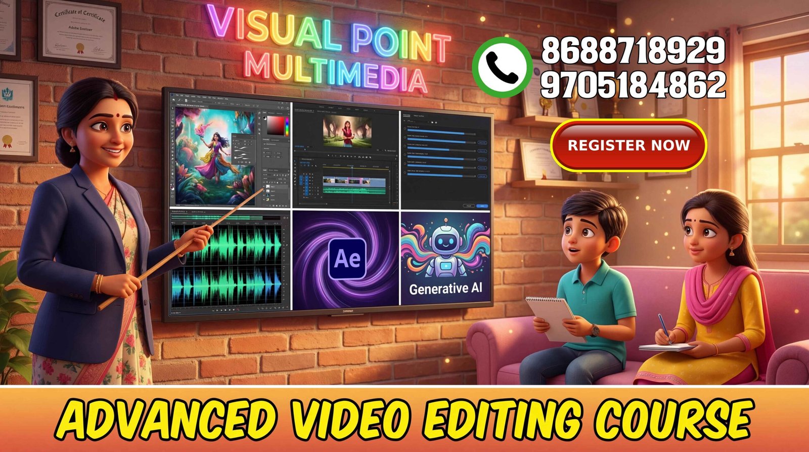 Advanced Video Editing Course in Hyderabad - Visual Point Multimedia